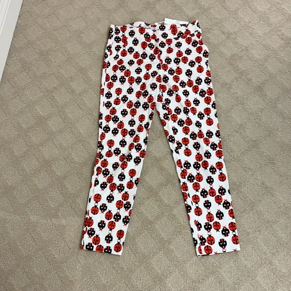Trina Turk size 2 lady bug pants, slight crop - Picture 2 of 4